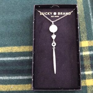 Lucky brand necklace with 4 piece silver adorns